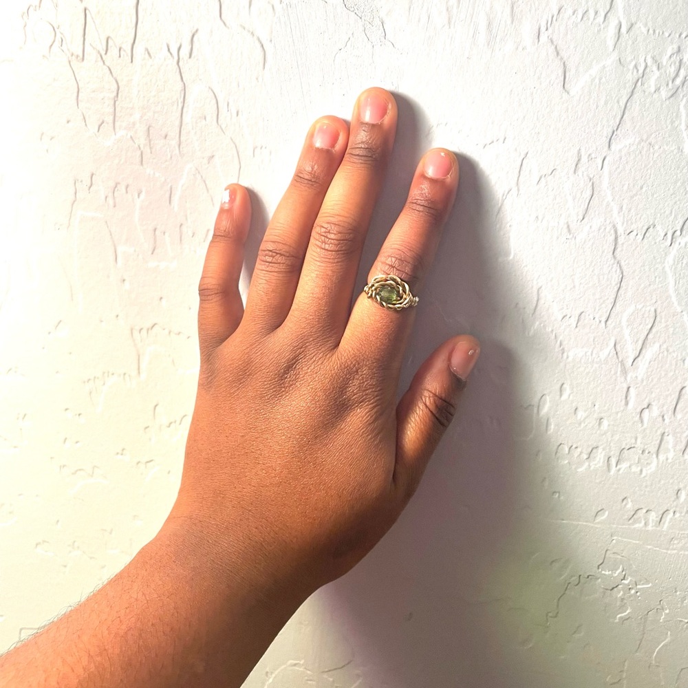 Green stone ring